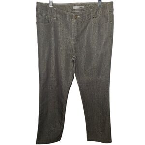 NWOT Chico's Platinum Ultimate Fit Slim Leg Gold Shimmer Jeans